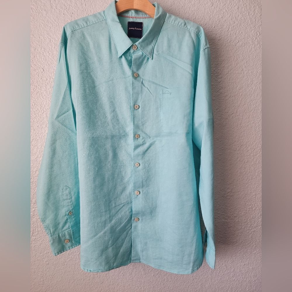 Tommy Bahama shirt coastal linen sorona blend button down long sleeve